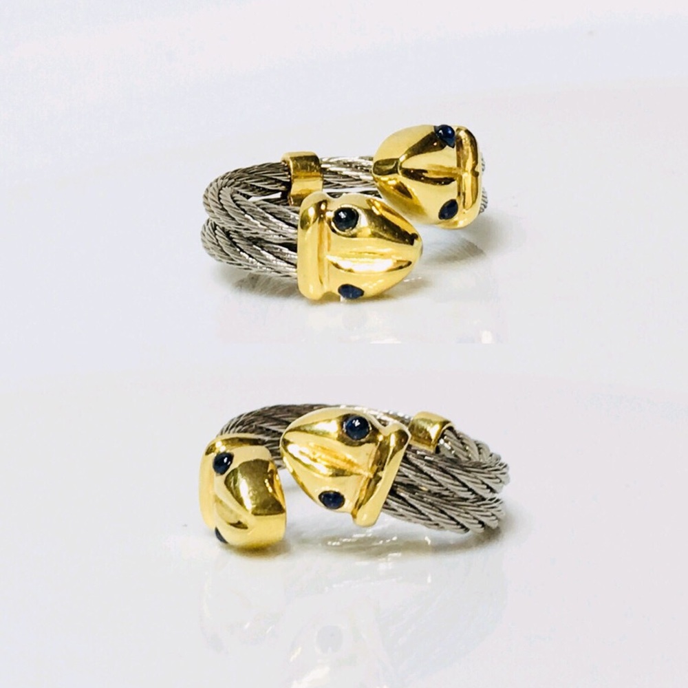 ALOR 18k Gold Cable Snake Bypass Ring - Picture 2 of 8